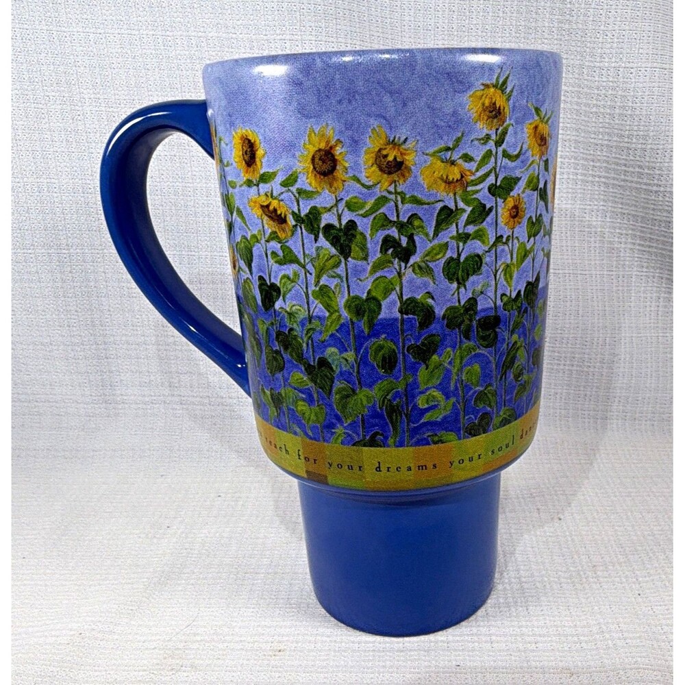 Lang Tim Coffey Sunflower Latte Mug Reach For Your Dreams Soul Dances Footed